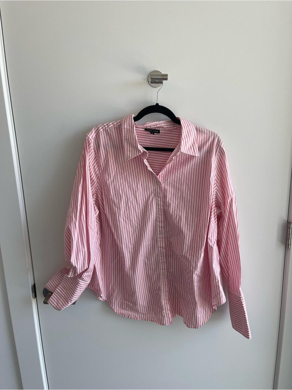 Universal Standard Pink Striped Button-Down Shirt